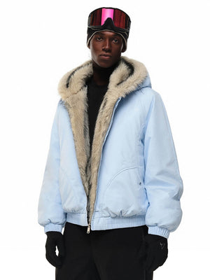 Street Faux Fur Collar Hooded Windproof Padded Jacket 