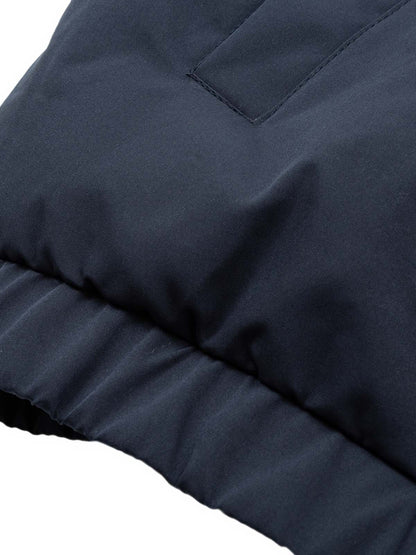 Jersey Stand Collar Embroidered Quilted Puffer Jacket 