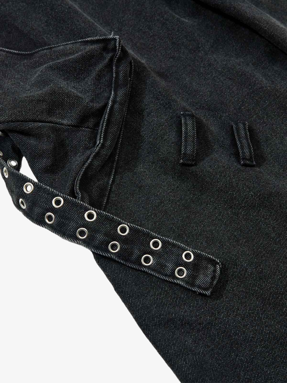 Punk Rivet Multi-Zip Metal Baggy Jeans 