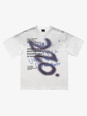 300G Cotton Spray-Marmot Distressed T-Shirt with Holes Urban Streetwear Graphic Tee 
