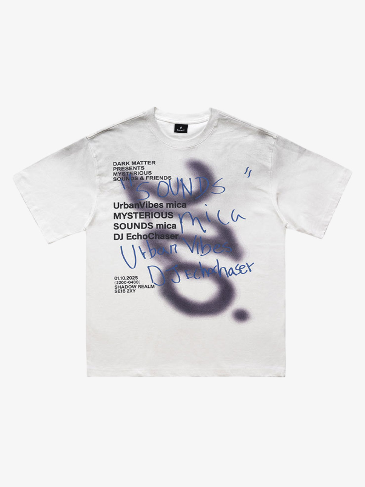 300G Cotton Spray-Marmot Distressed T-Shirt with Holes Urban Streetwear Graphic Tee 