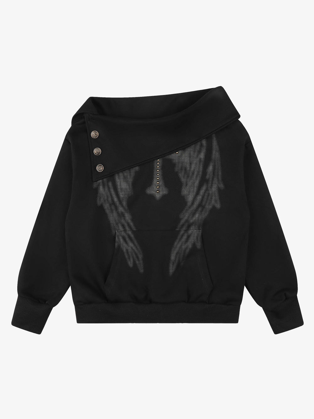 Cross Wing Graphic Rhinestone Sweatshirt