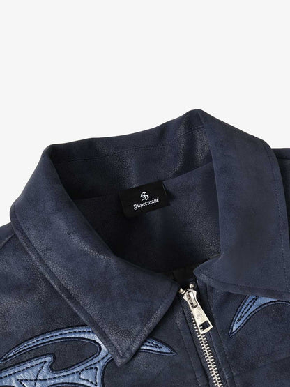Thorn Embroidered Suede Jacket