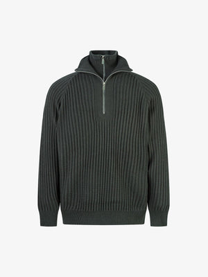 Men's Ribbed Half-Zip Sweater - Stylish and Cozy for Everyday Wear 