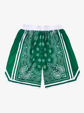 Polyester Snake Print Athletic Shorts with Bold Logo Design 