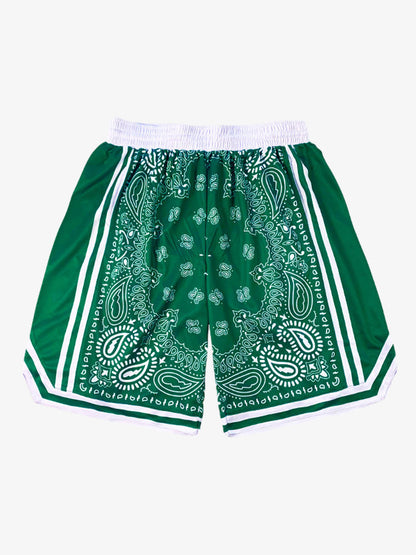 Polyester Snake Print Athletic Shorts with Bold Logo Design 