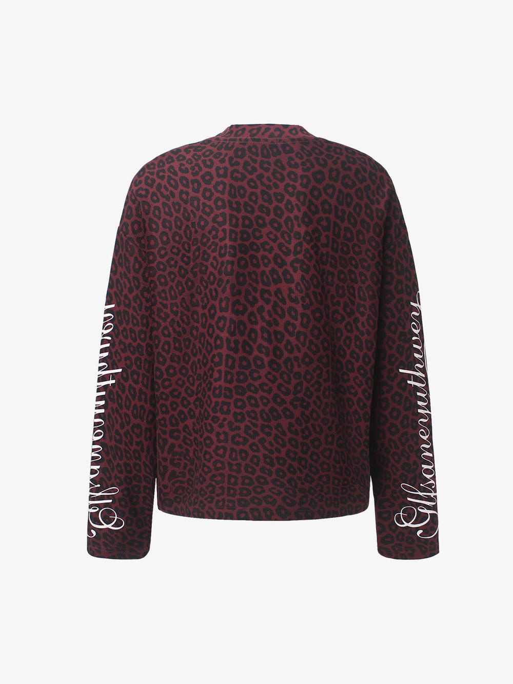 Leopard Graphic Waffle Long Sleeve Tee