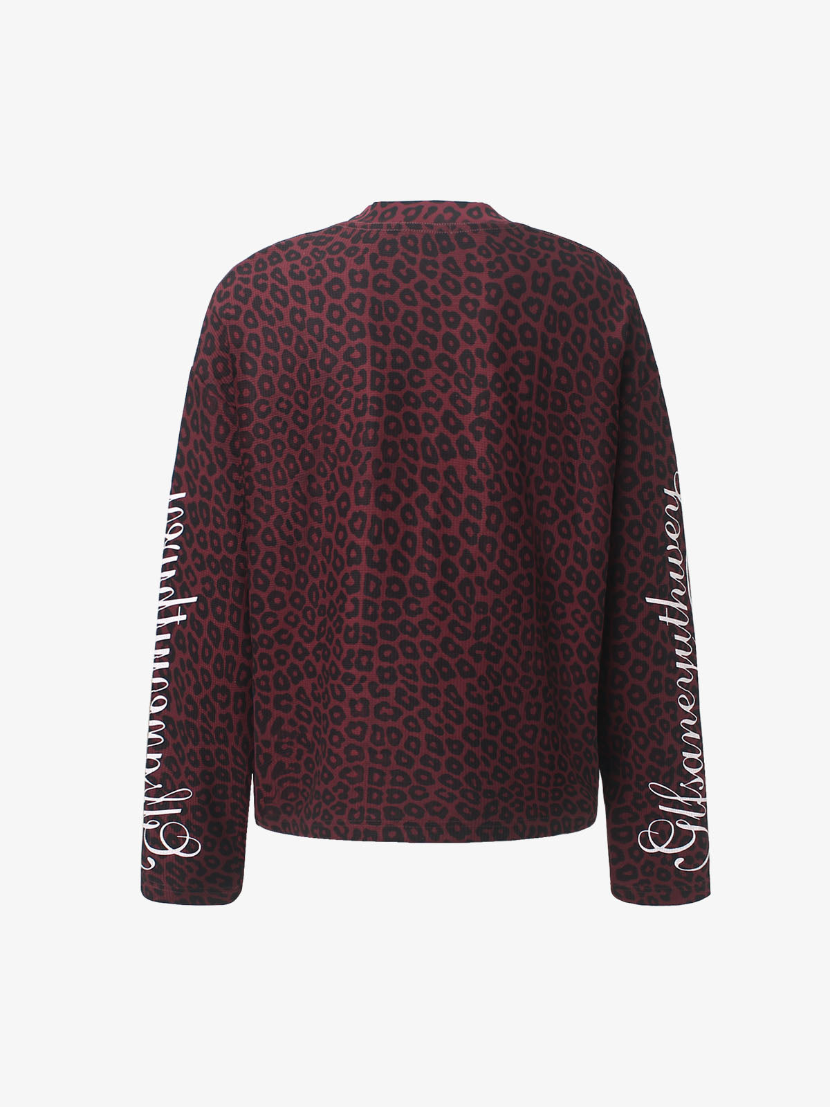 Leopard Graphic Waffle Long Sleeve Tee
