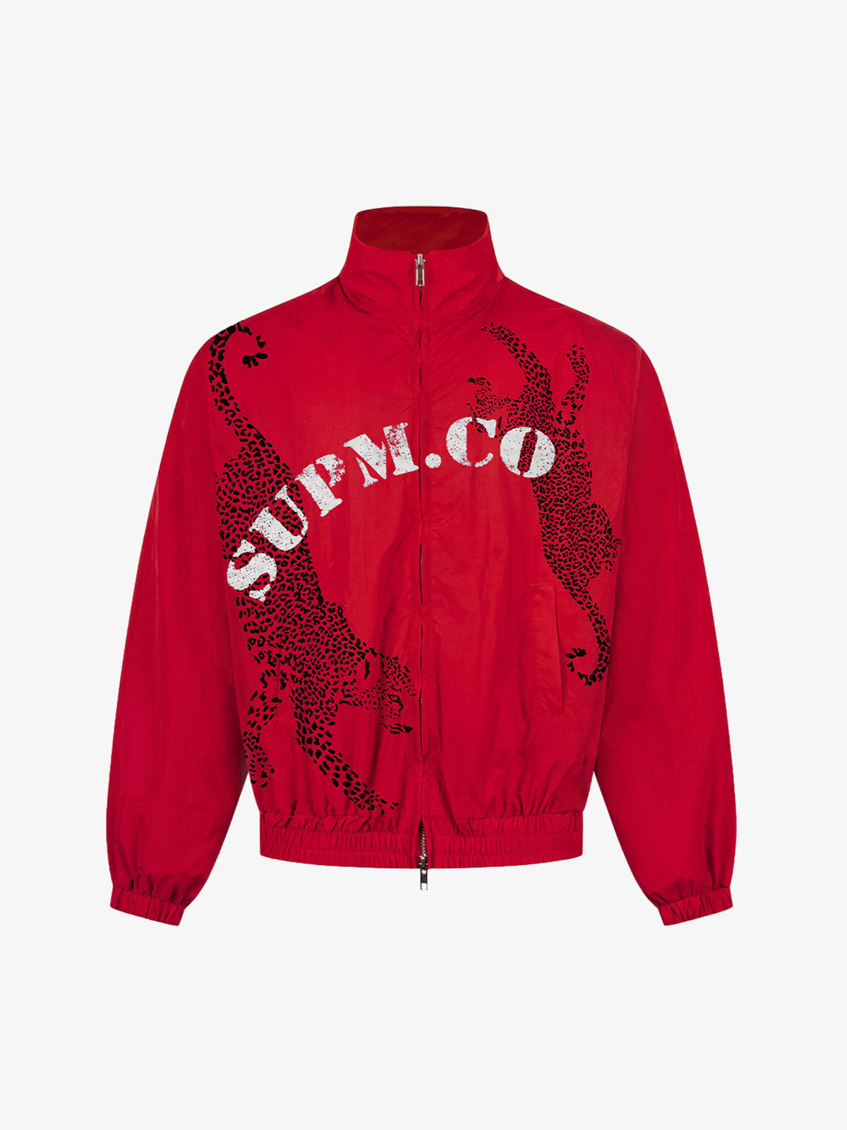 Leopard Graphic Lightweight High-Neck Windbreaker Jacket