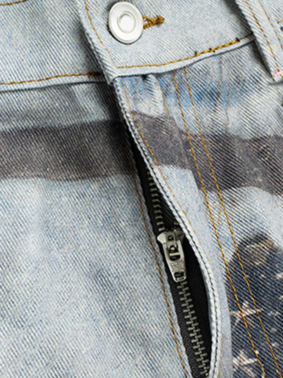 Multi-Keychain Heart Digital Printed Jeans 