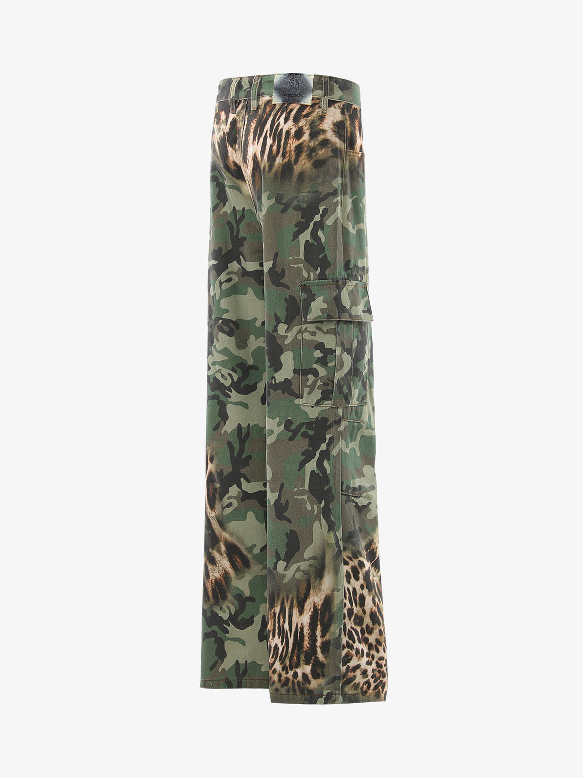 Camo Leopard Patchwork Cargo Pants 