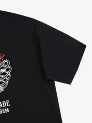 Floral Skeleton Heart Soccer Graphic T-Shirt 