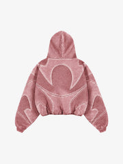 Washed Panel Detail Boxy Hoodie & Wide-Leg Sweatpants Set