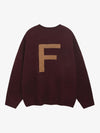Oversized Knit Sweater with Bold Letter Design for Fall and Winter 