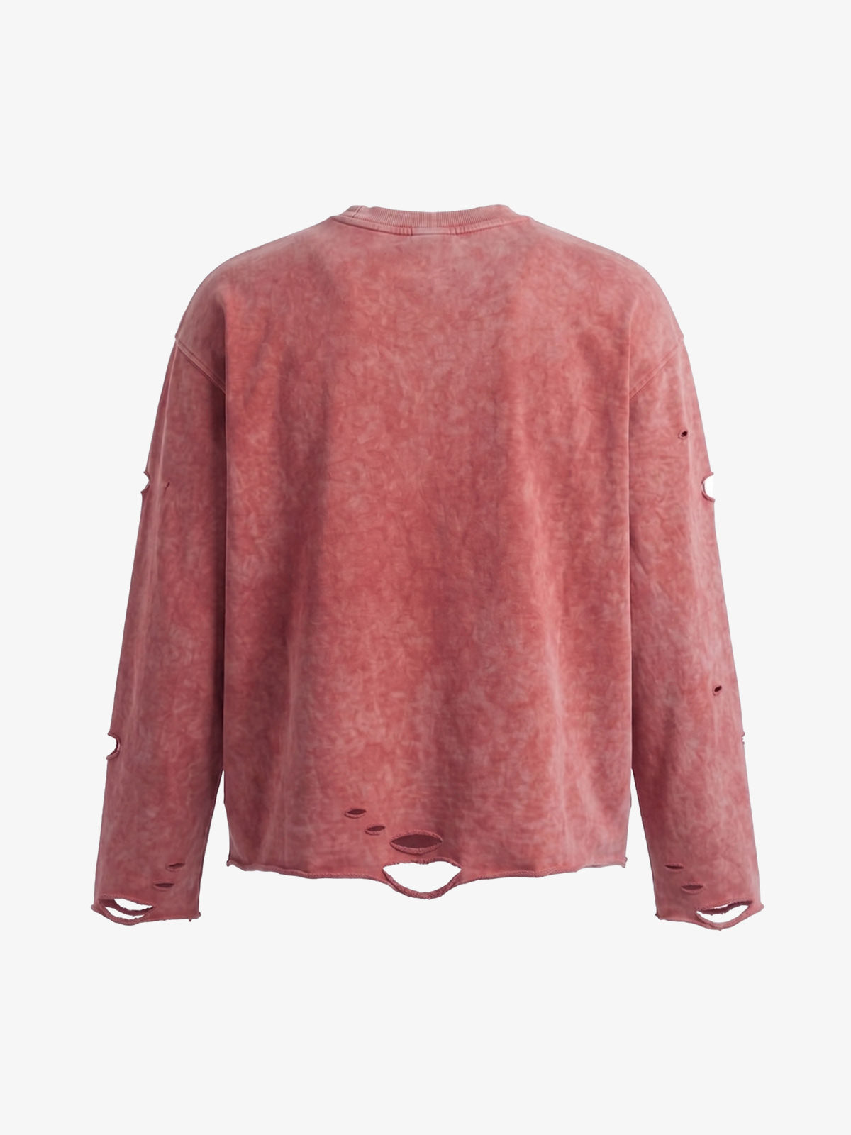 Embroidered Ripped Distressed Long Sleeve Tee