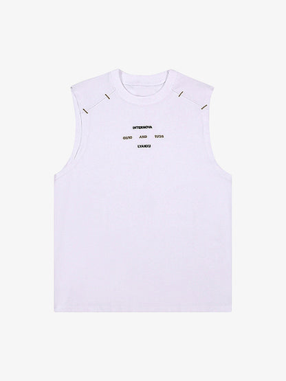 Waistcoat Embroidered Round Neck Vest 