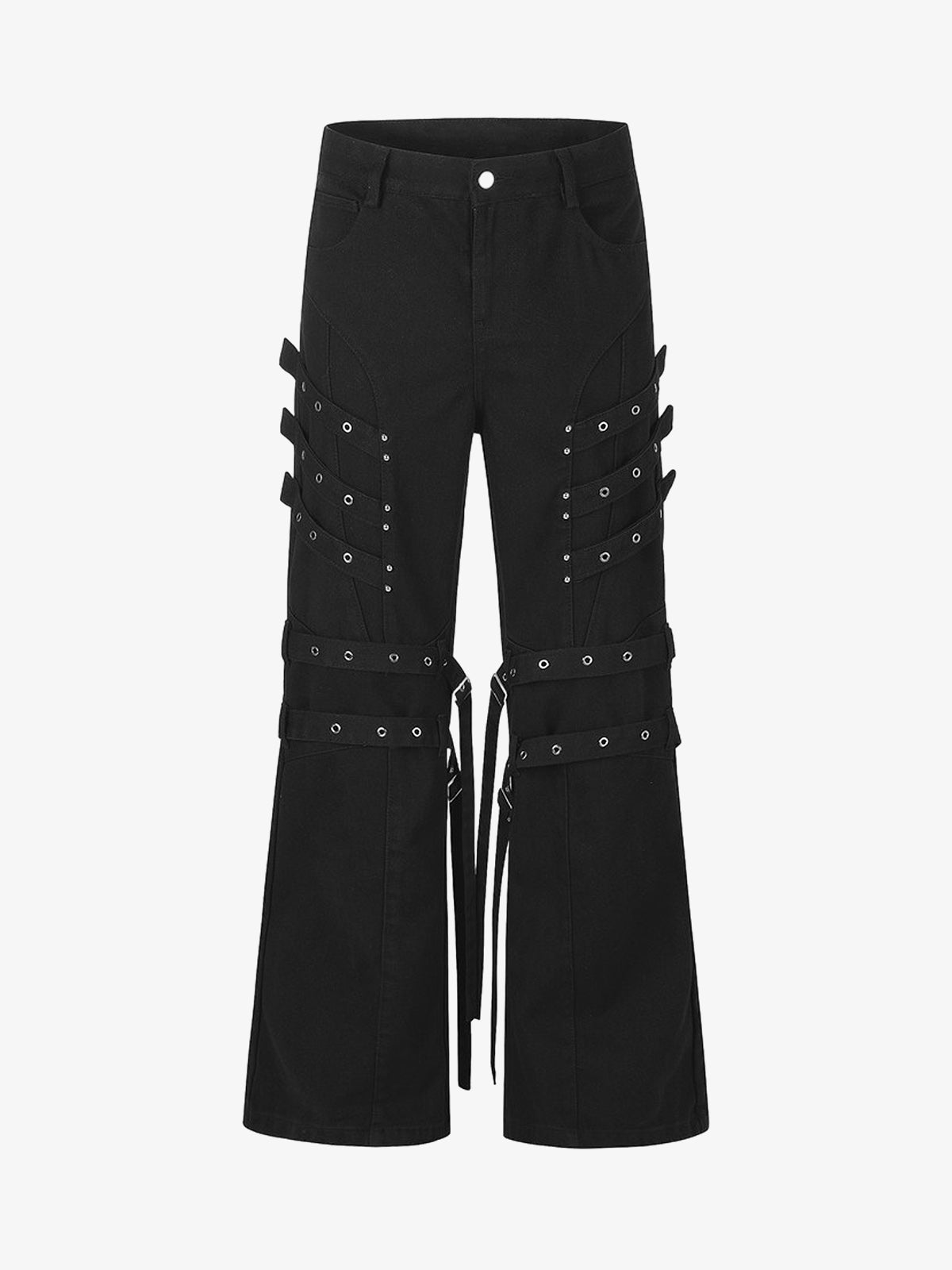 Inkjet Graphic Cutout Ring-Strap Jeans