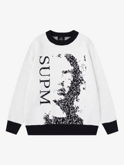 Straßenporträt-Jacquard-Strickpullover