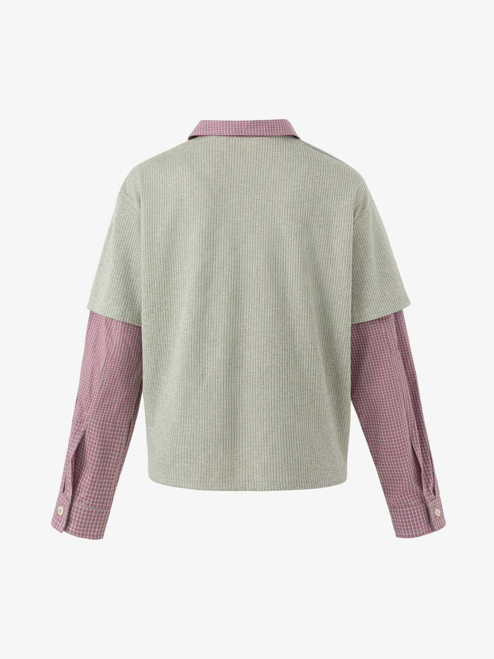 Cartoon Letter Graphic Striped Layered Long Sleeve Tee