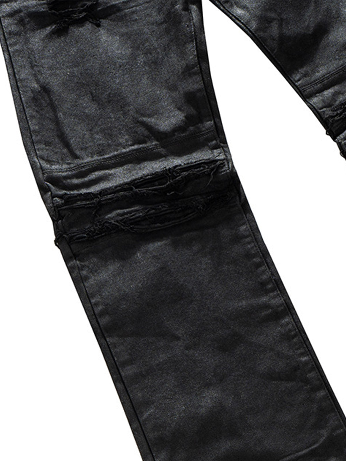 Tactical Knee-Panel Distressed Waxed Leggings