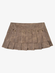 Faux Suede Studded Mini Skirt