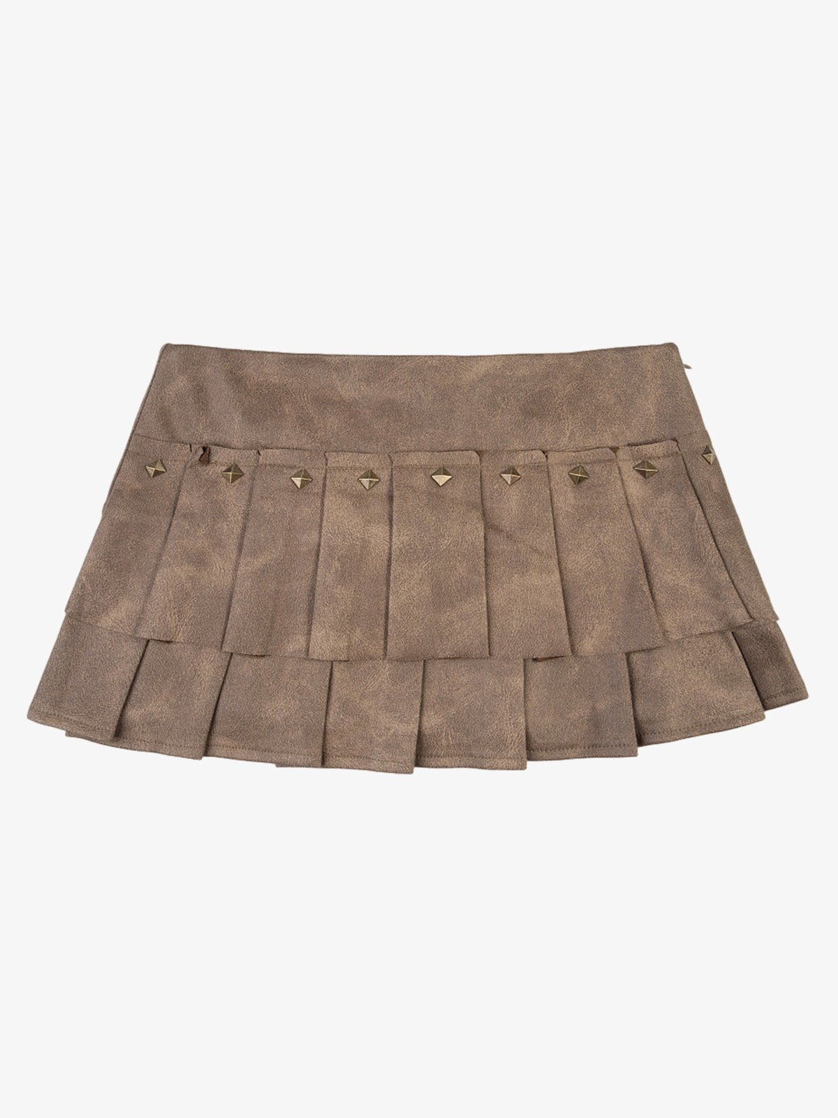 Faux Suede Studded Mini Skirt