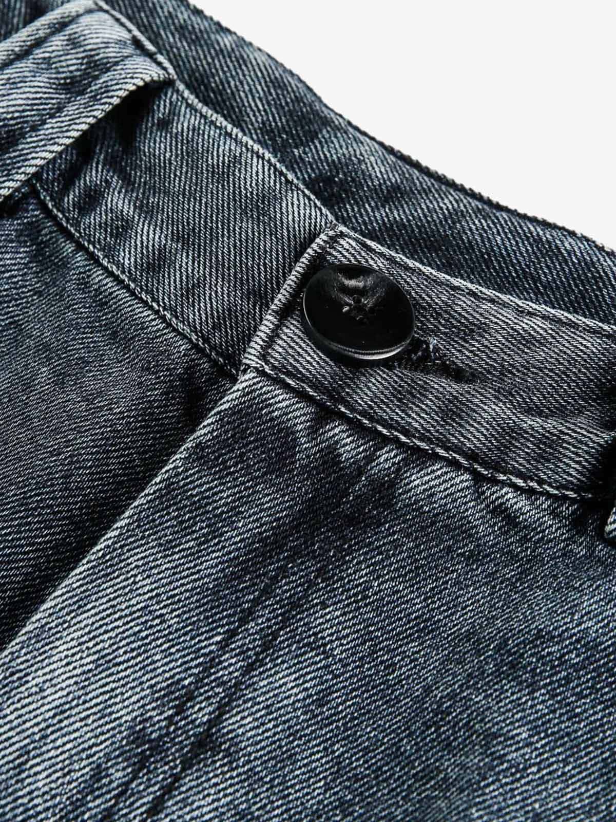 Washed Dirty Dyed Pleated  Barrel Jeans 