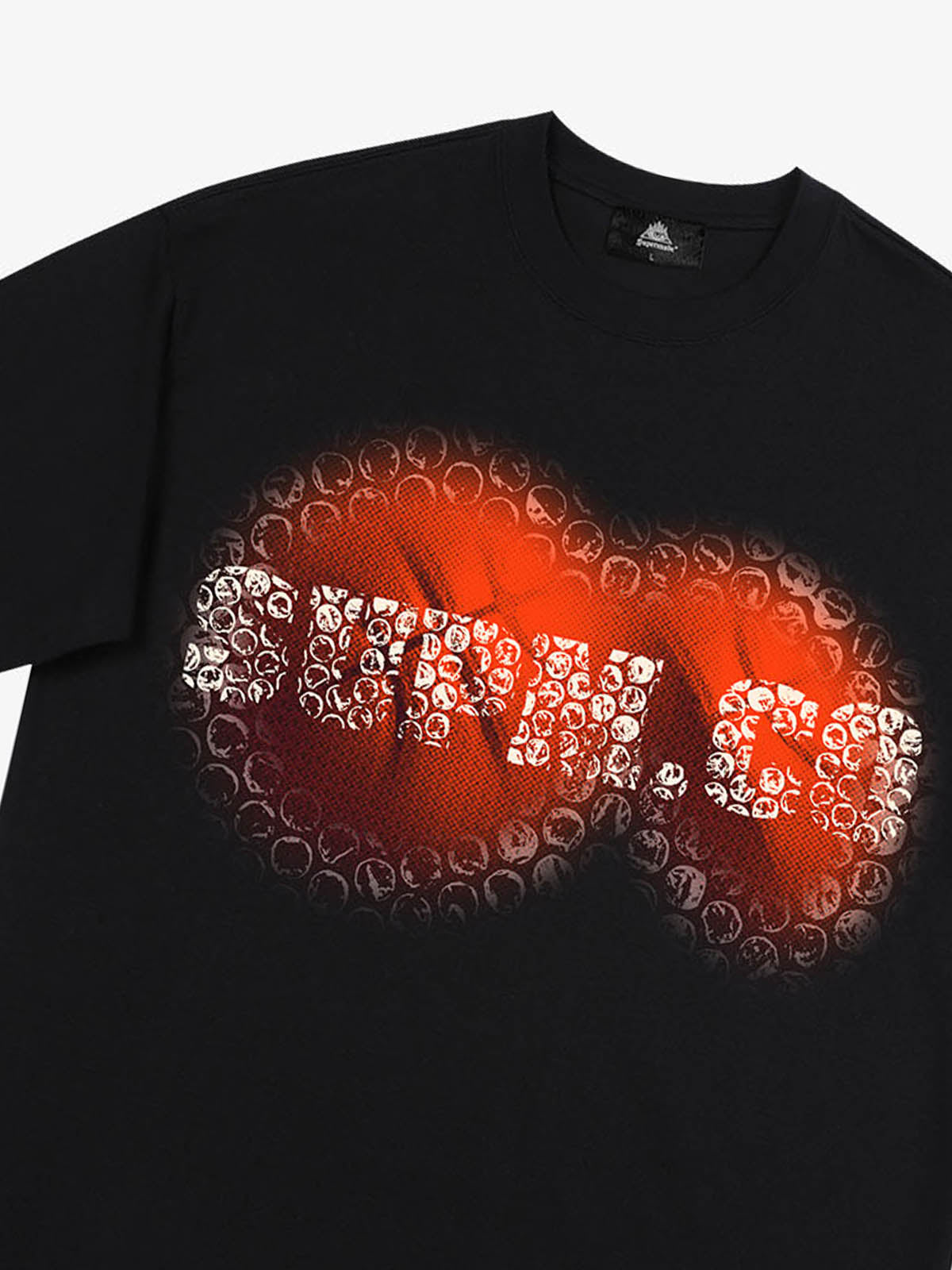 thesupermade-Foam texture basketball pattern print – Loose streetwear trendy T-shirt 