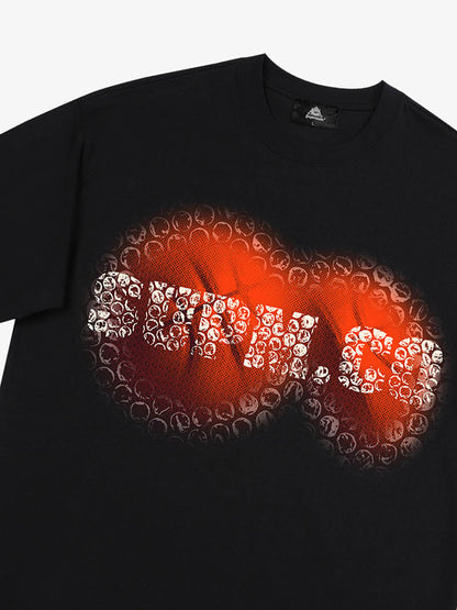 thesupermade-Foam texture basketball pattern print – Loose streetwear trendy T-shirt 