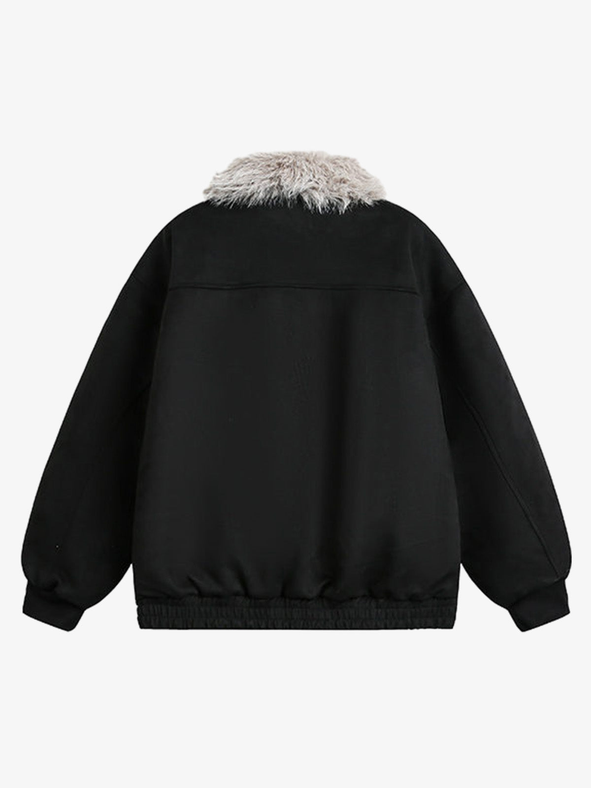 Faux Fur Trimmed Hooded Bomber Jacket for Winter Warmth 