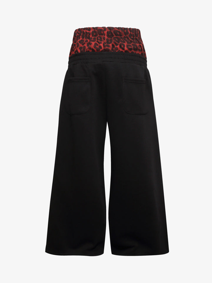 Leopard Studded Double-Waist Sweatpants