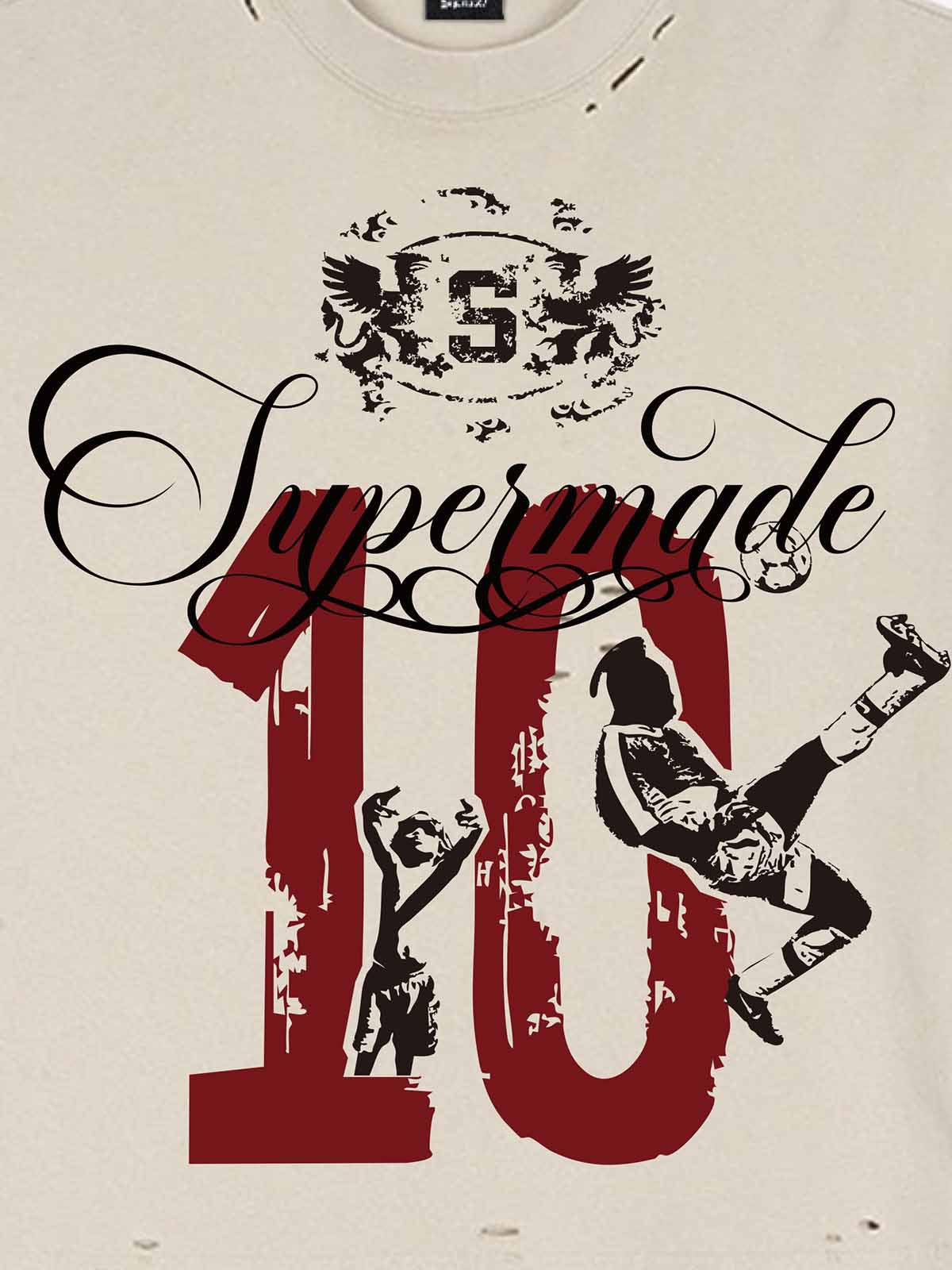 Short Distressed Letter 10 T-shirt 