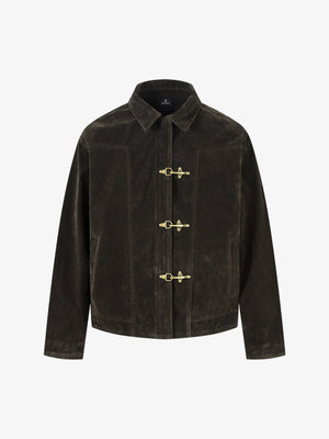 Stylish Black Jacket with Toggle Buttons for Men 