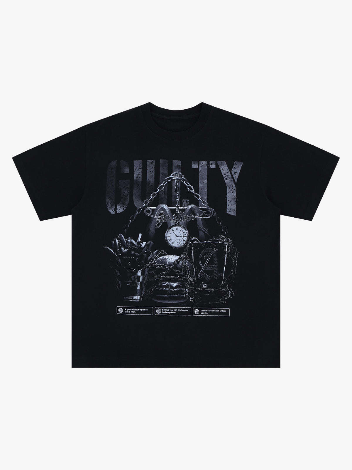 Vintage Chain Watch Print T-shirt 