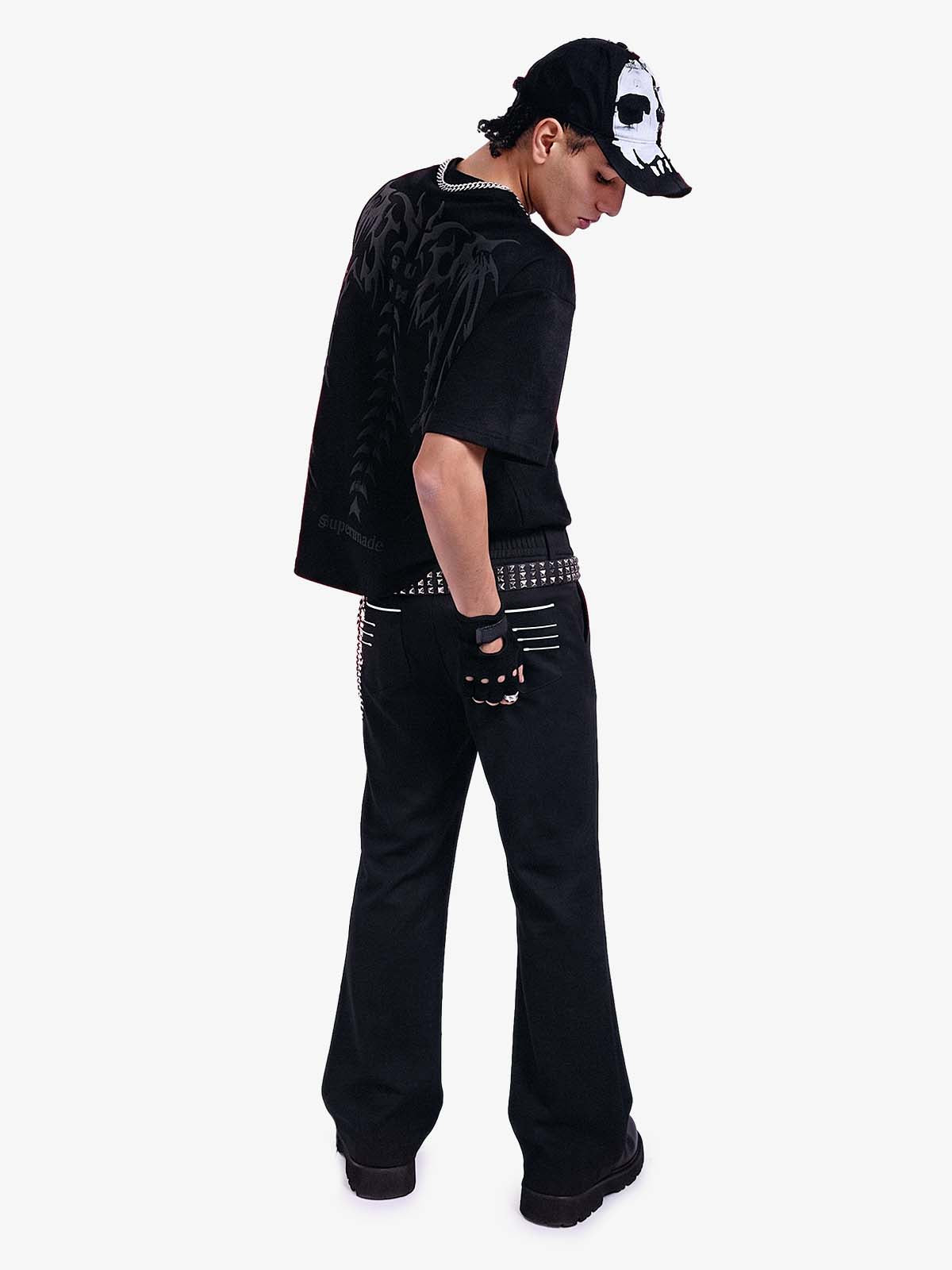 Minimalistisch drapierte, maßgeschneiderte Hose