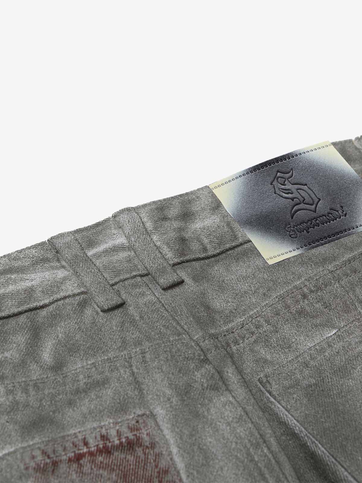 Distressed Vintage Wash Wide Leg Denim Jeans