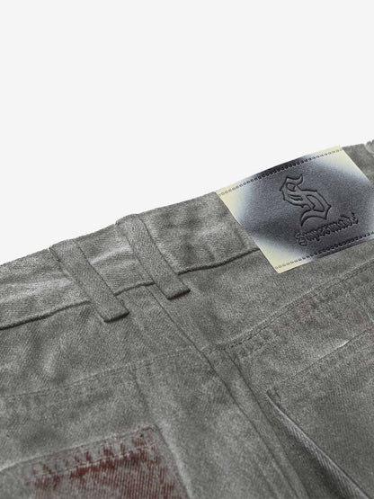 Distressed Vintage Wash Wide Leg Denim Jeans