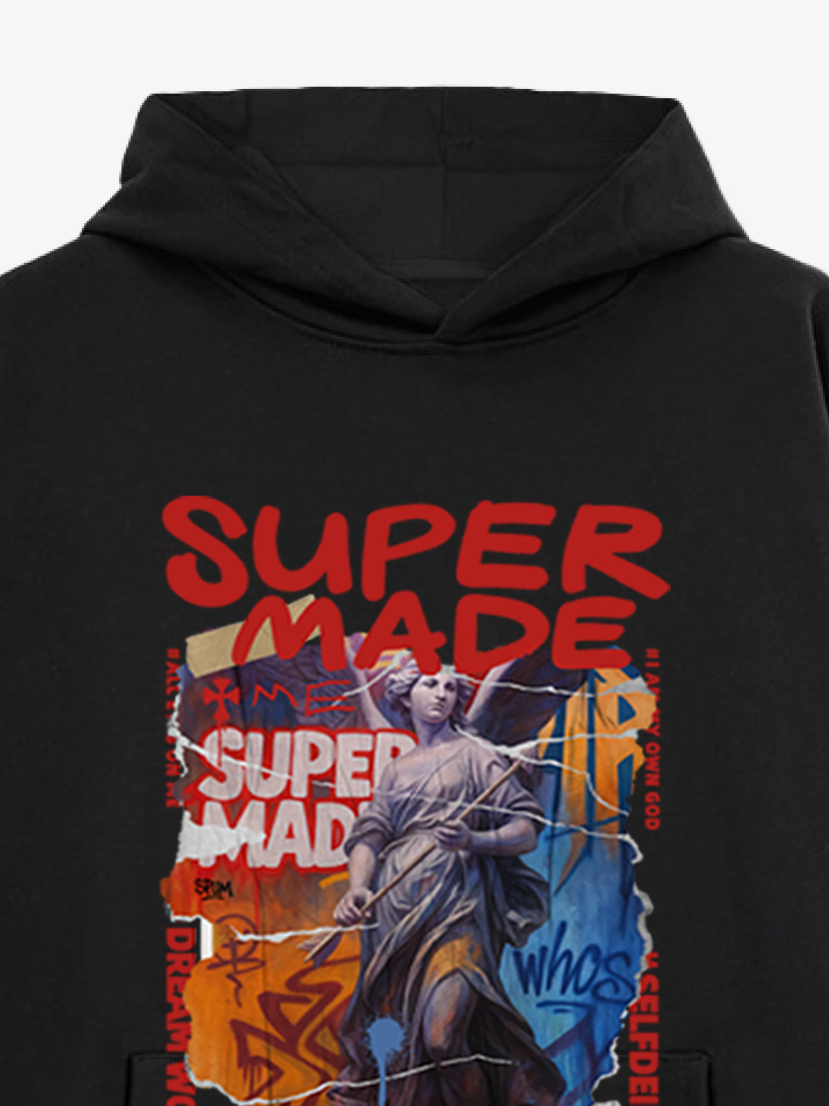 Street Araffiti Cllage Sculpture Hooded Sweatshirt 