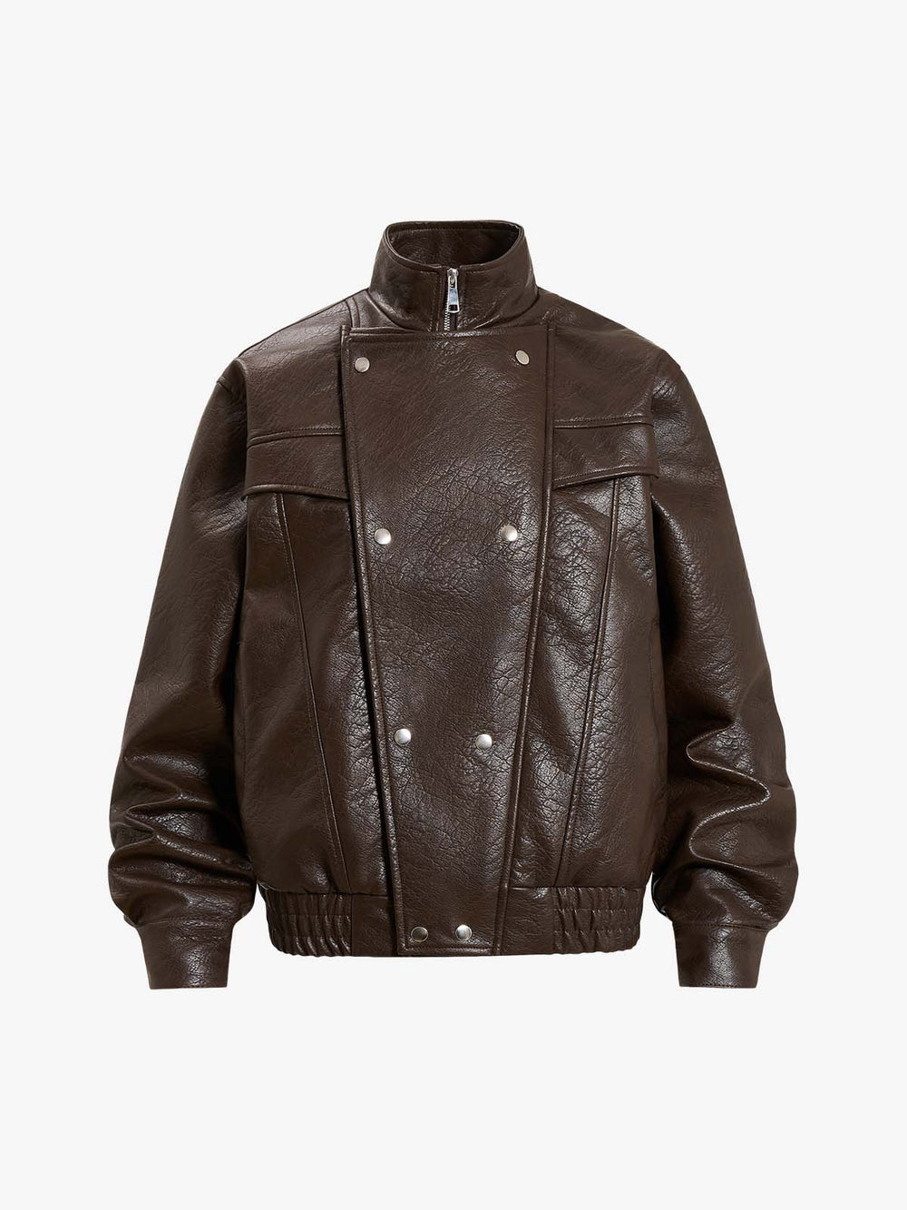 Zipper Studded Structured Biker Jacket