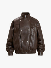 Zipper Studded Structured Biker Jacket