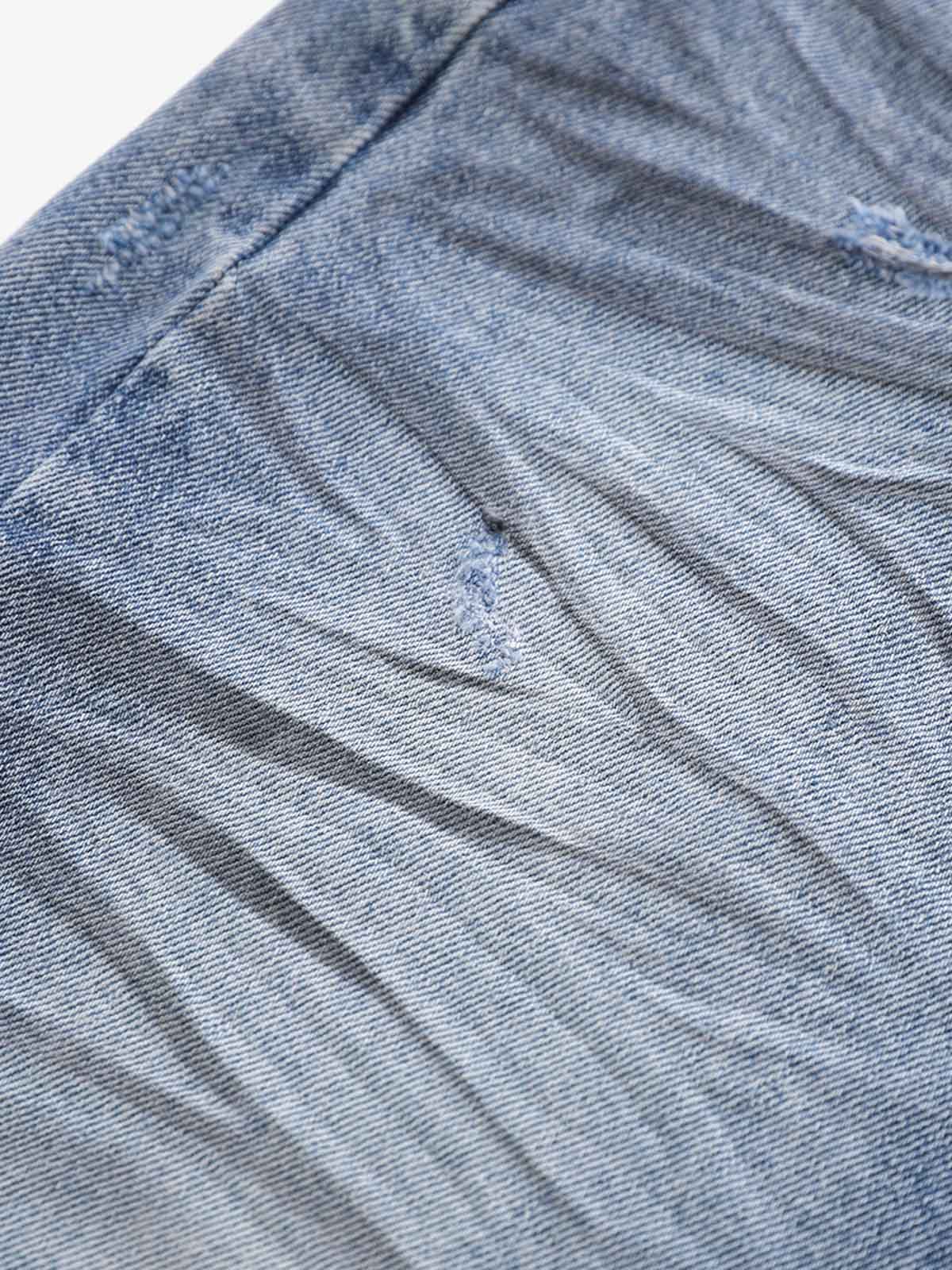 Distressed Wide-Leg Denim Shorts 