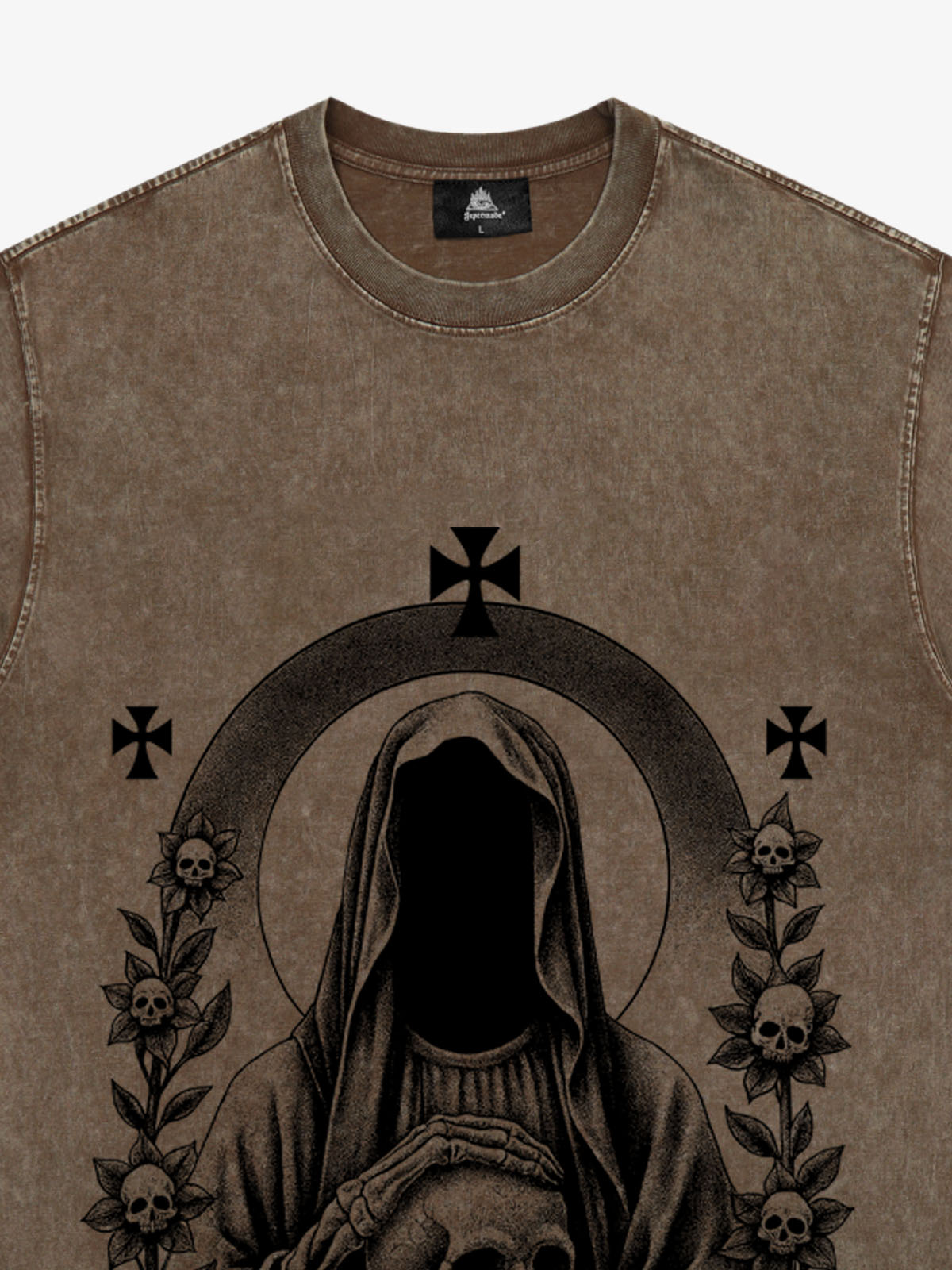 Thesupermade Dark Gothic Headless Skull Death T-shirt 