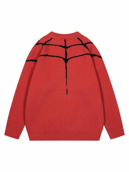 Thesupermade Spider&Heart Knit Crew Neck Sweater - 2323 