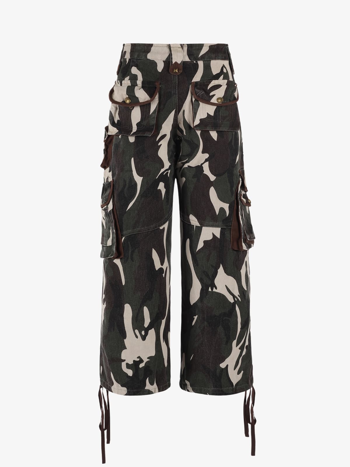 Retro Union Flag Patch Camouflage Cargo Pants 