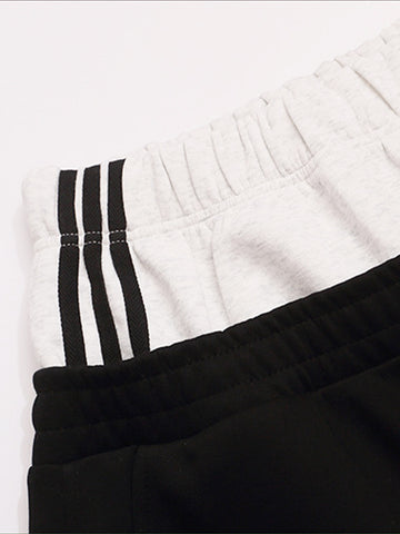 Striped Badge Graphic Double-Waist Track Pants