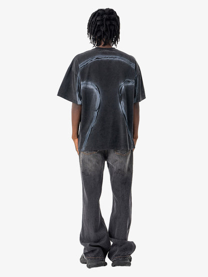 Retro Structured Panels T-Shirt 