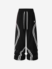 Contrast Stripe Wide-Leg Track Pants