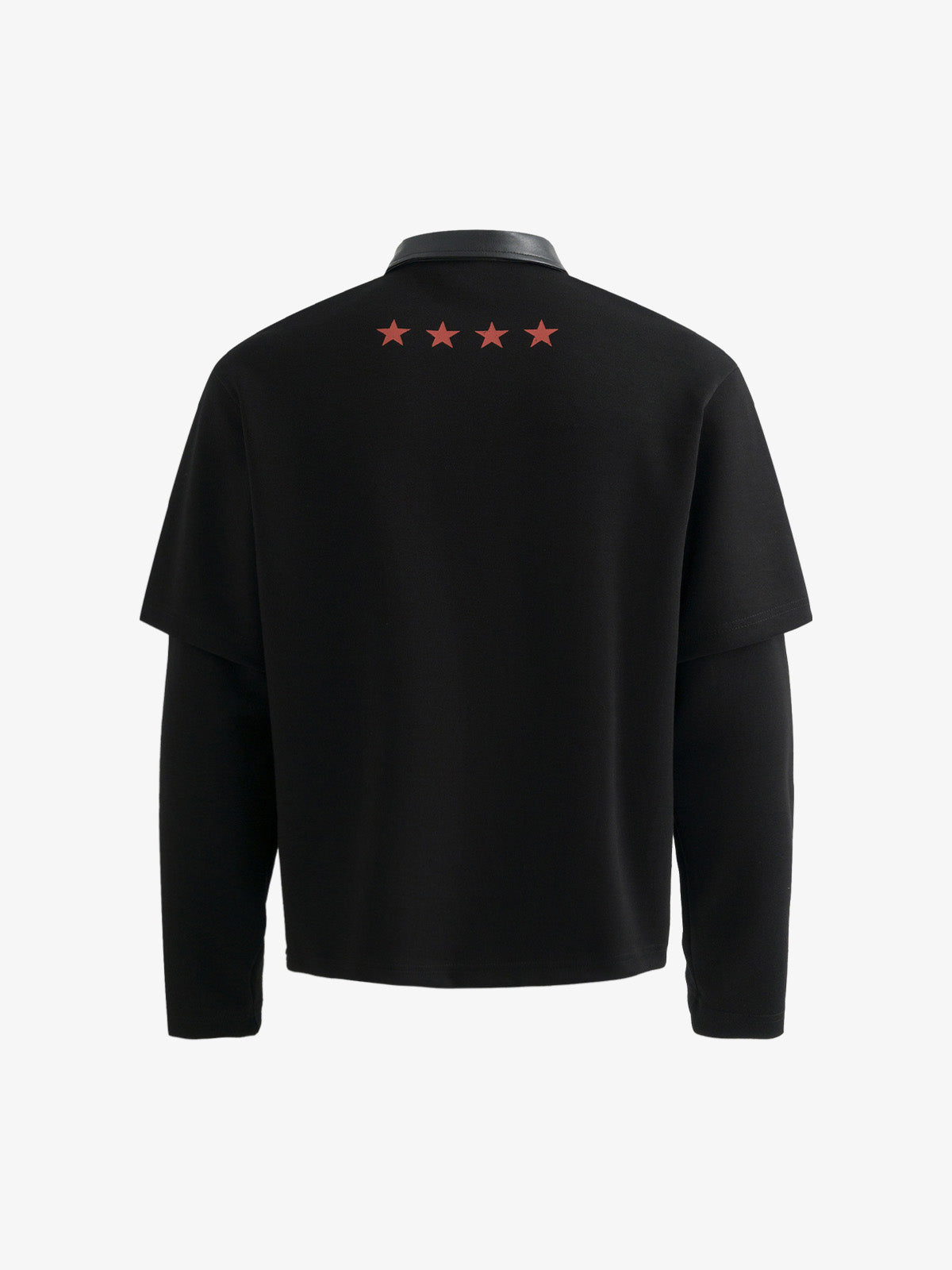 Stylish Black Polo Shirt with Star and Emblem Design for Men 
