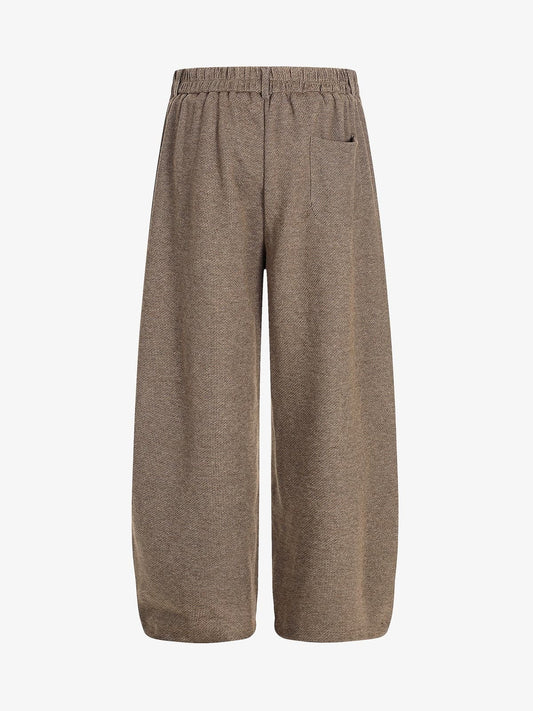 Wide-Leg Trousers with Classic Houndstooth Pattern for Women 