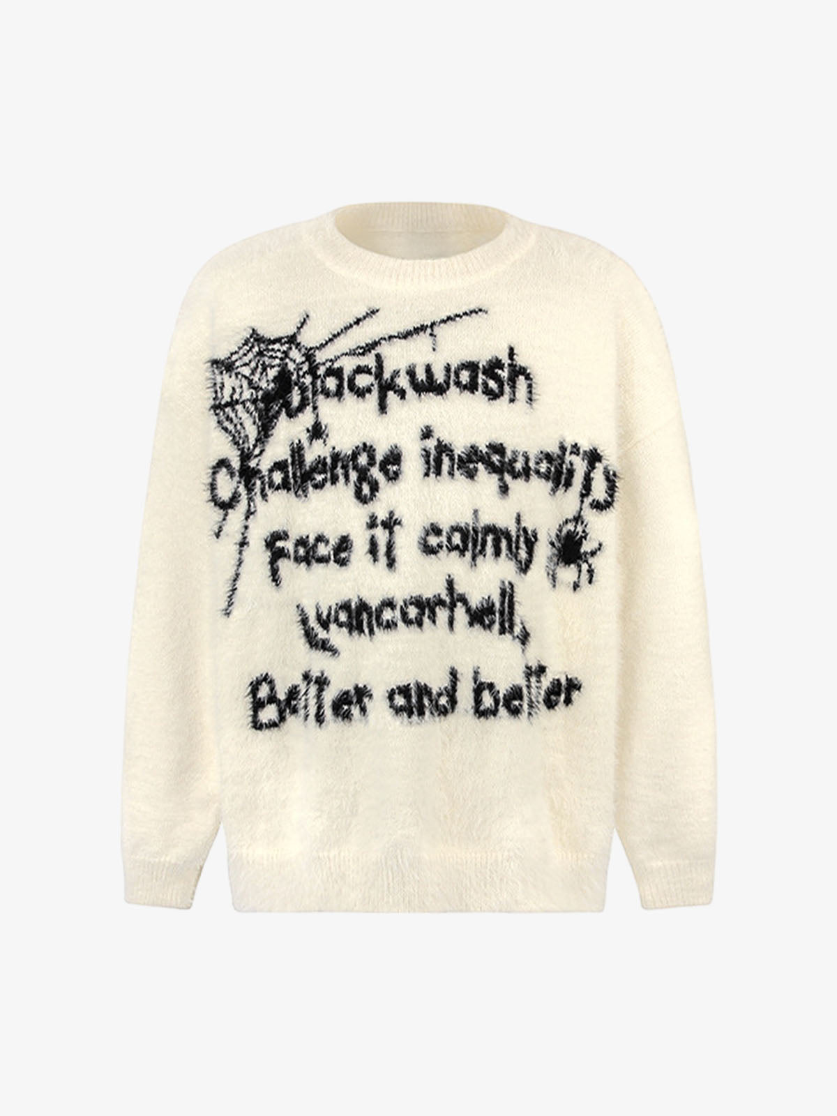 Retro Letter Jacquard Mink Sweater 
